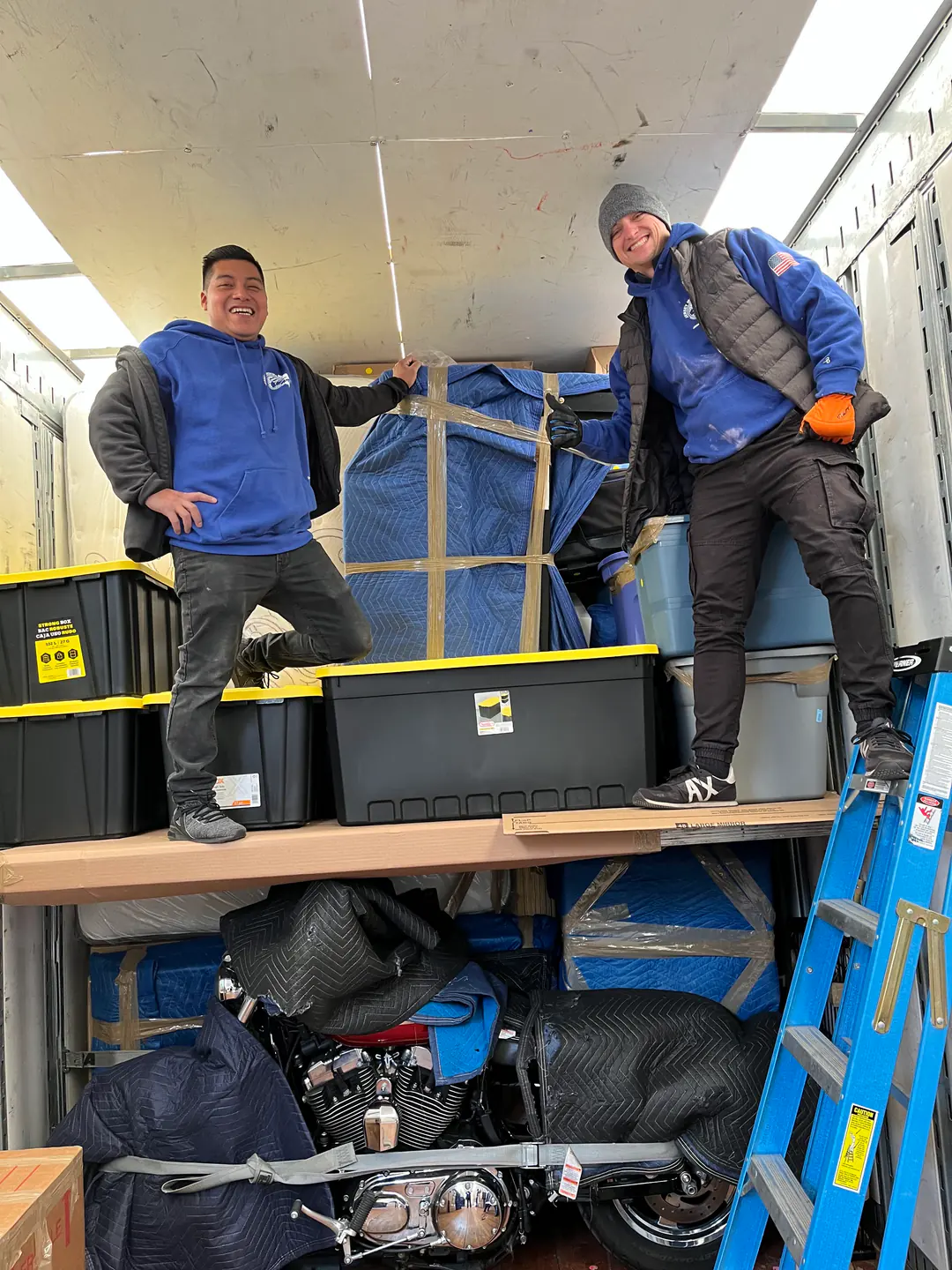 Jersey Moving Pro crew loading protected items.